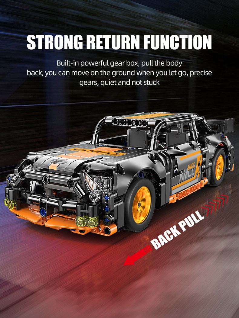 Building Block Dark Mustang Car Model Gifts Kid Temu