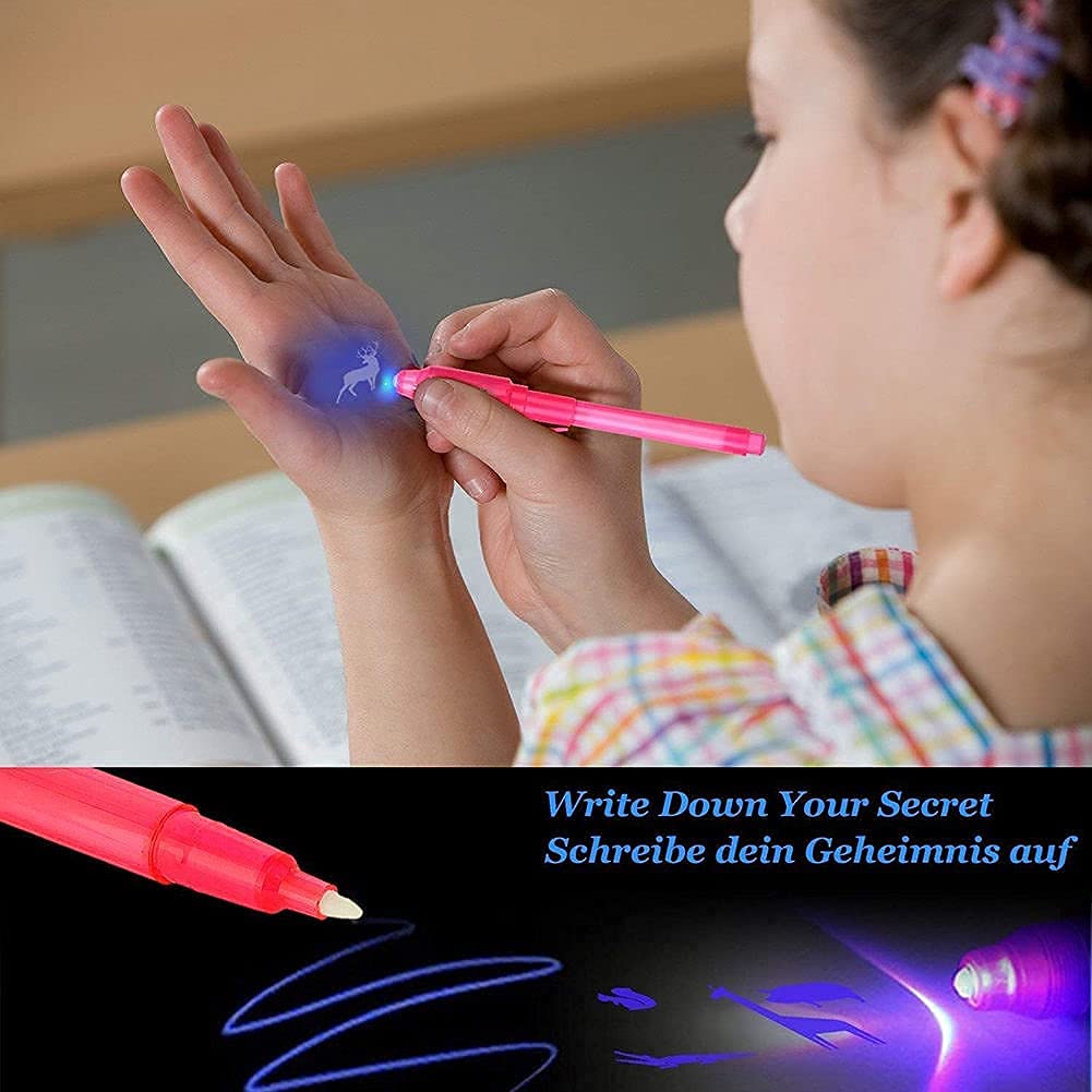 Pluma de tinta invisible para utilizar con luz ultravioleta, marcador  mágico para escribir mensajes secretos, para juegos infantiles de espías y  más 