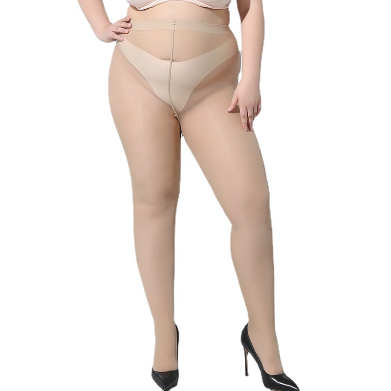 Plus Size Solid Semi Sheer Nylon Pantyhose Women's Plus High - Temu