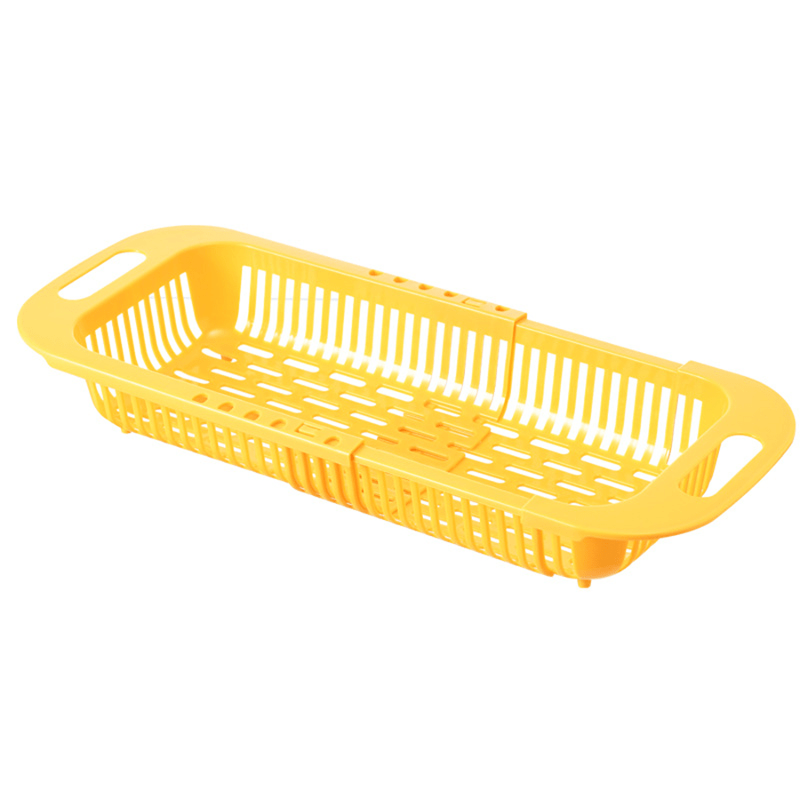 Lbecley Escurridor de Platos Inoxidable Expandible Foldable Leaking Basket Fruit Vegetable Container Sink Storage Basin Over Sink Cutting Board