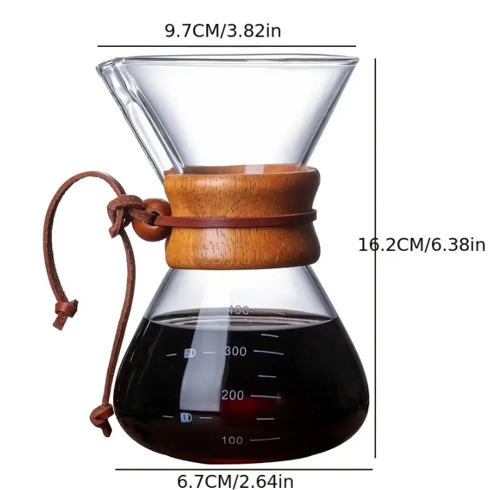 1pc pour over coffee maker stainless steel permanent filter manual coffee dripper with real wood sleeve portable coffee makers details 5