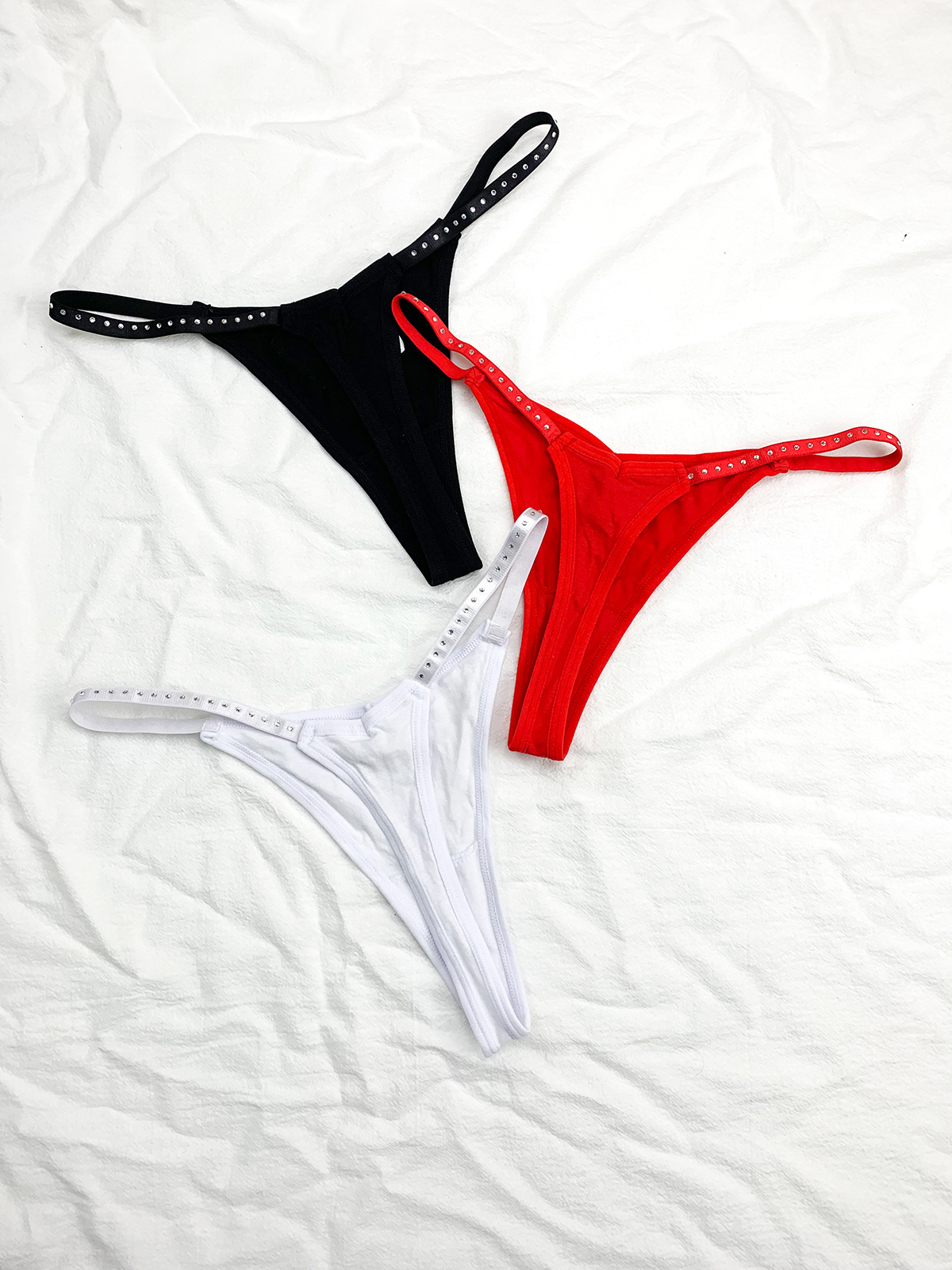 Combination Sports String Bikini Panties, Solid Sexy String Bikini Panty, Women's Underwear