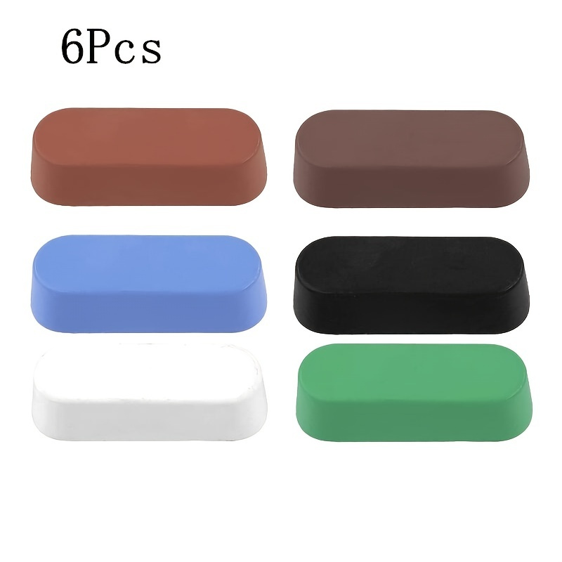 1pc-6pcs Metal Polishing Compound Kit Buffing Compound Bars Set Includes: Red Jewelers Rouge, Black Aluminum Cutting Compound, Brown Tripoli, White Rouge All Purpose Blue & General Green