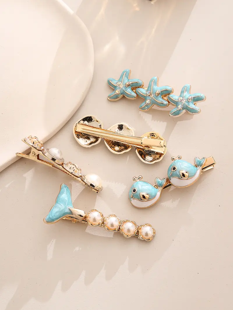 beach shell cartoon hairpin original fashion handmade metal hairpin hair accessories for women Product details 2