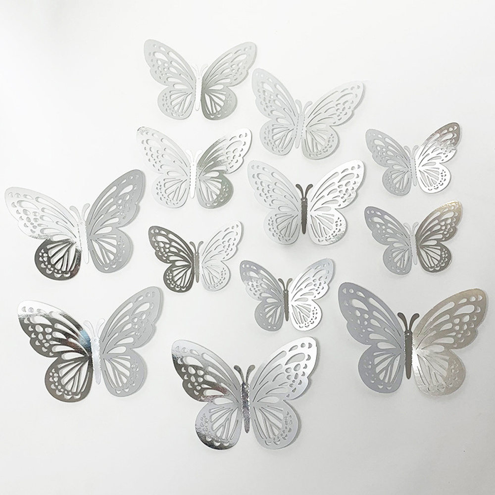 Homoyoyo 150 piezas de decoración de fiesta mariposa mariposas decorativas  para fiesta 3D DIY ornamento apliques escultura pared calcomanías 3D