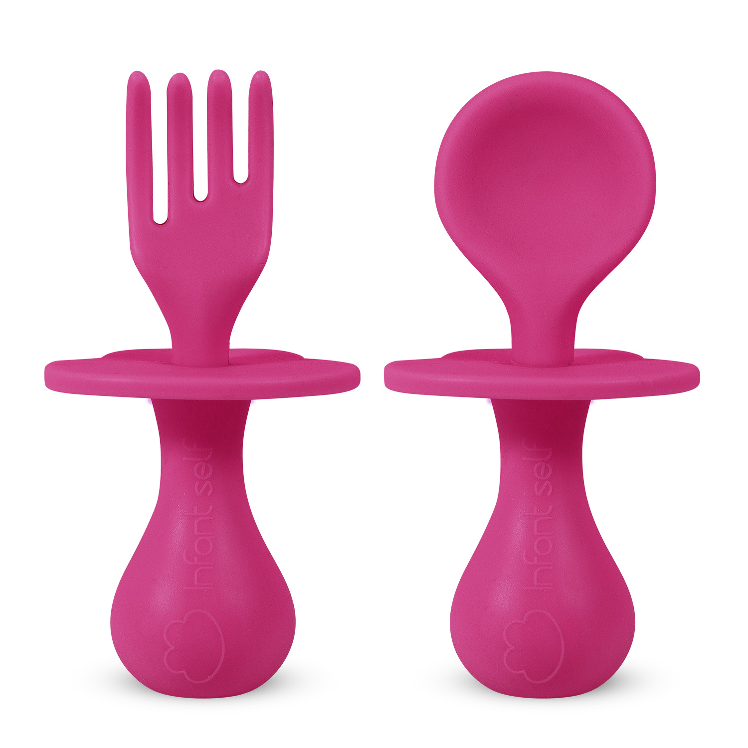 Silicone Baby Spoons First Stage Baby Feeding Spoons Stage 1 and Stage  2-4pcs (Dark & Light Pink)