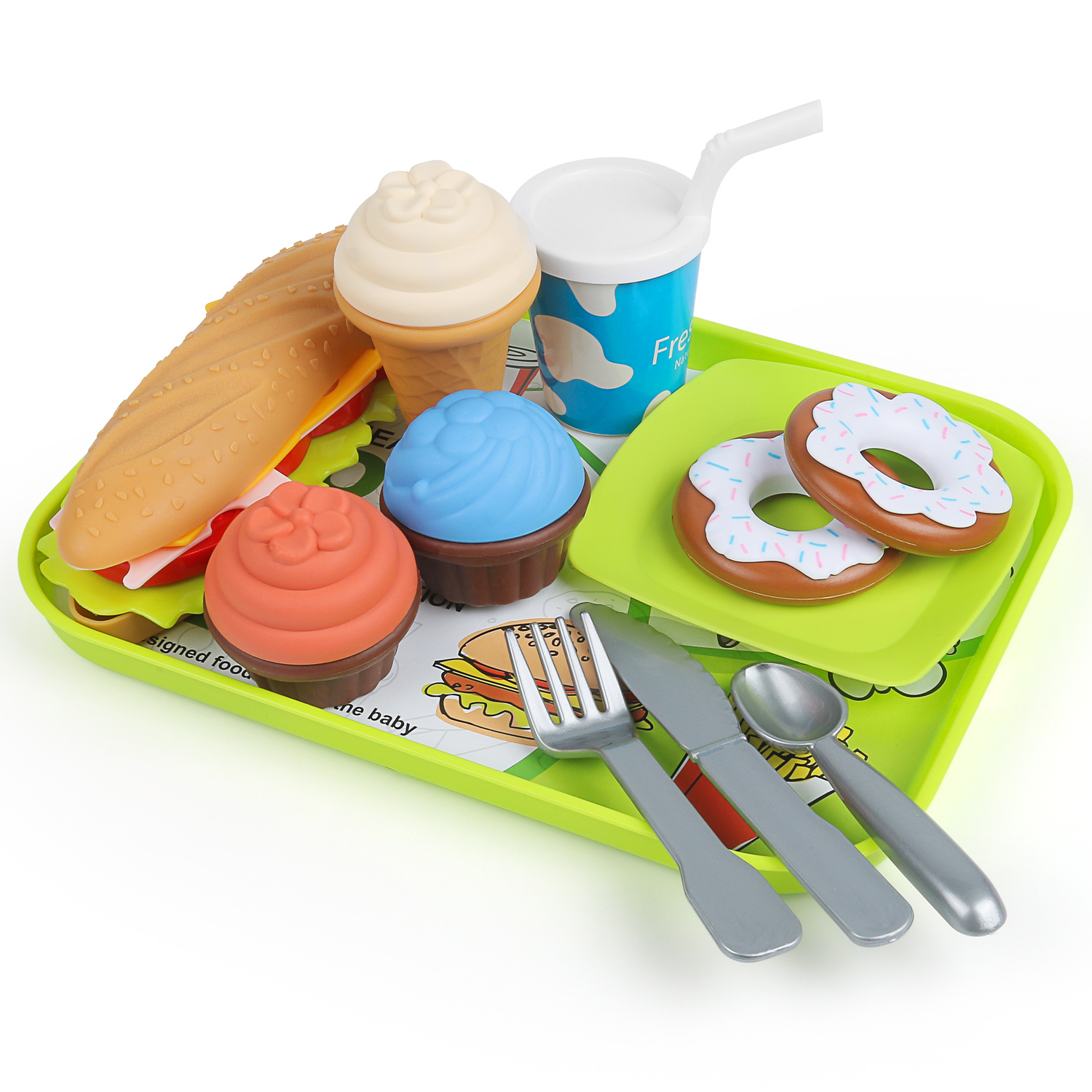 Tuseang Casa Play Fast Food Set, Brinquedo De Cozinha Infantil Jogo De  Comida Acessórios De Cozinha Brinquedo De Comida E Hambúrguer E  Cachorro-quente De Plástico, Adequado Para Jogos De Vestir, Presentes De