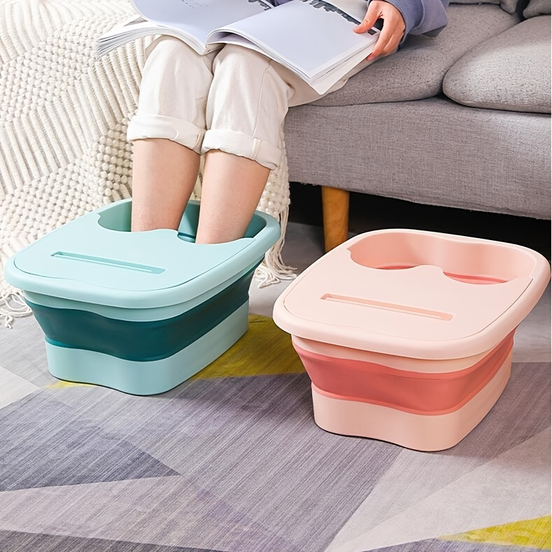 Folding Bubble Foot Bath Bucket With Lid Silicone Bucket - Temu