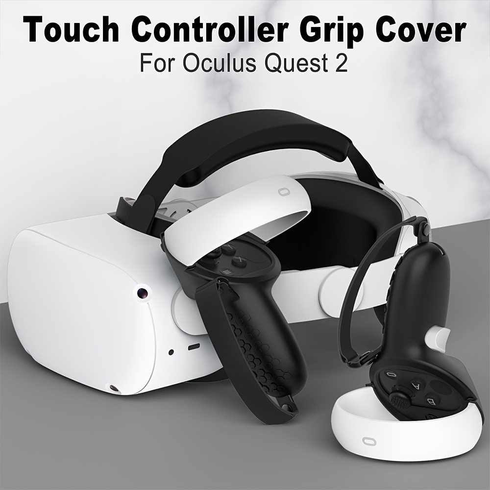 

Controller Grip Compatible With Quest 2 Soft Non-slip Silicone Case With Adjustable Leather Knuckle Straps, Vr Gaming For Quest 2 Accessories For Quest 2 Touch Controllers (black, 1 Pair)