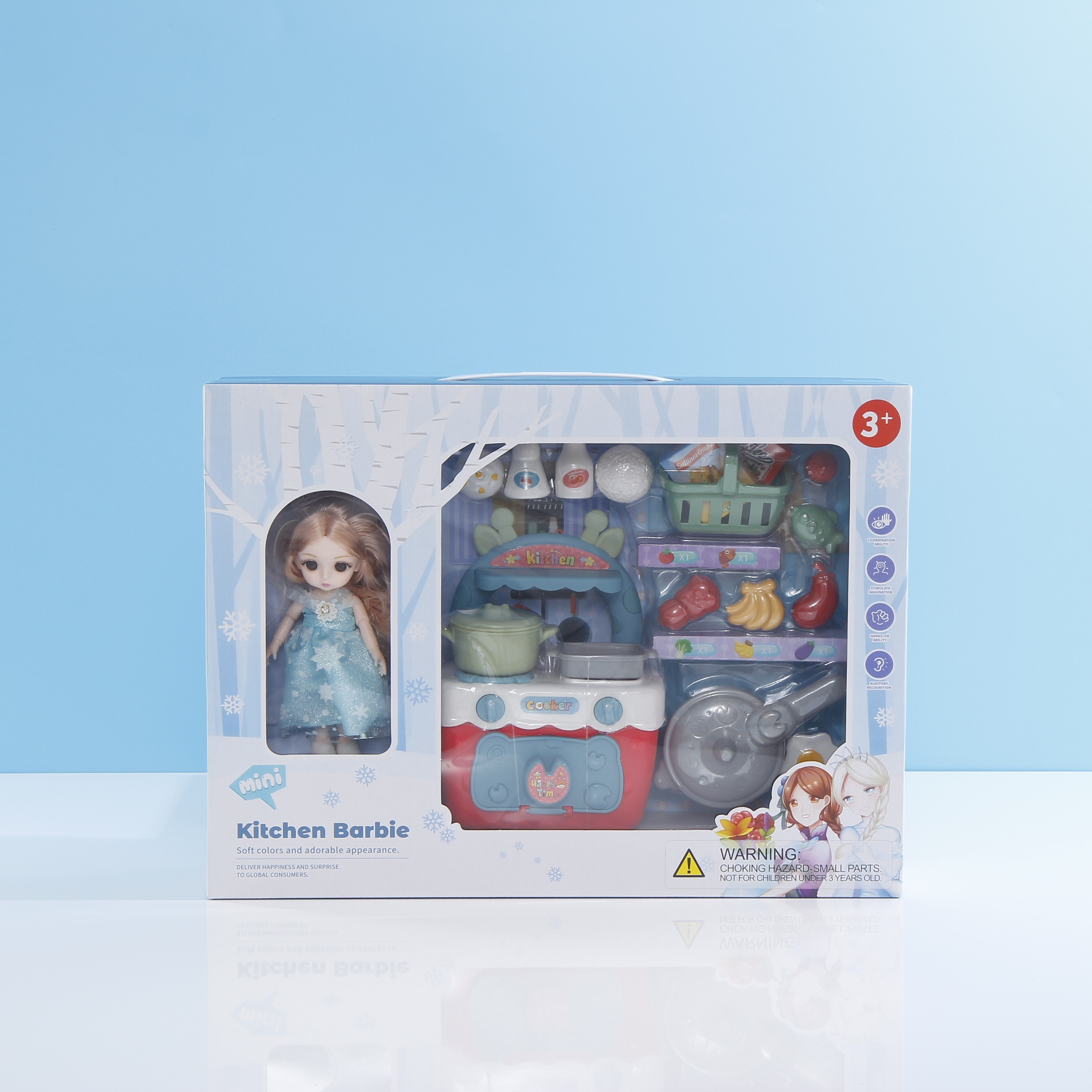 Play house toys sweet and cute girl kitchen food scene big set toy for