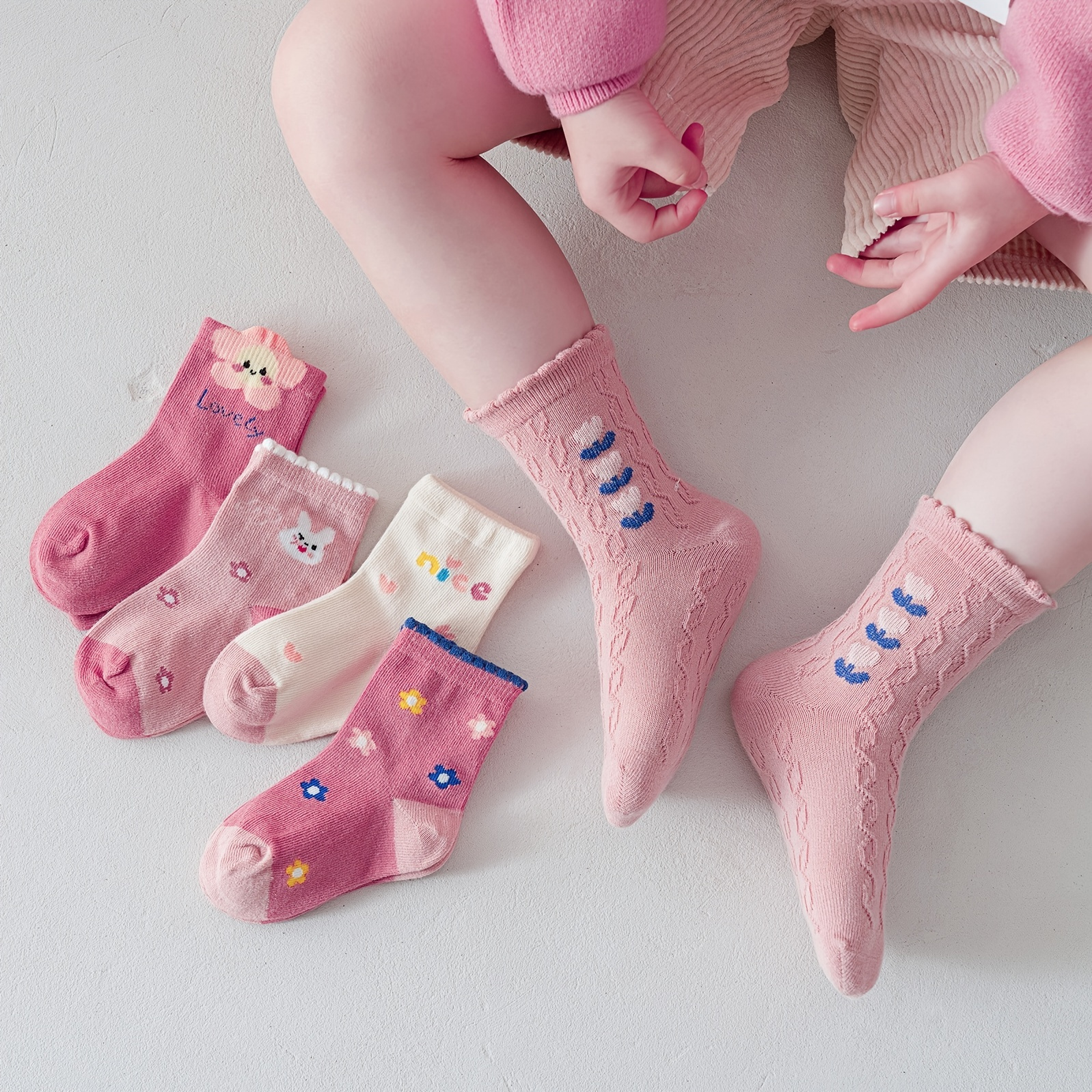 5Pairs Cute Lovely Short Baby Socks - bonbop