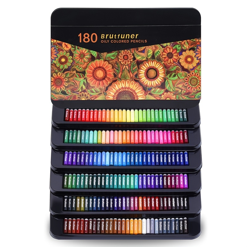180 Professional Colored Pencils, Artist Pencils Set for Coloring Books,  Premium Artist Soft Core with Vibrant Colors for Sketching Shading Blending