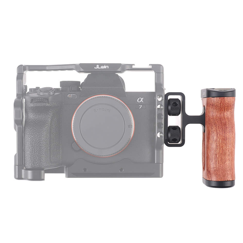 universal dslr camera cage side handle for sony   nikon camera wooden mini handgrip 1 4 screws cold shoe photography Product details 4