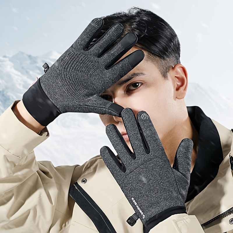 1 Par Guantes Gruesos Forrados Lana Ciclismo Invierno Hombre