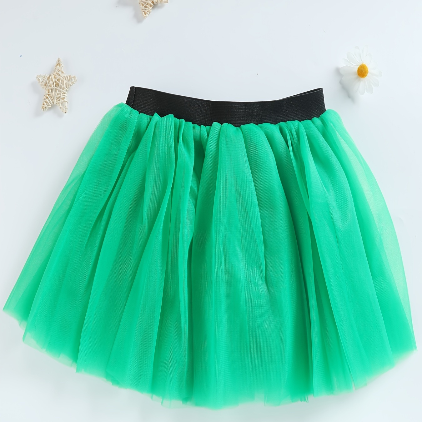 

Solid Ruffled Tulle 4 Layered Skirts, Sports Running Summer Basic Carnival Skirt, Women's Clothing