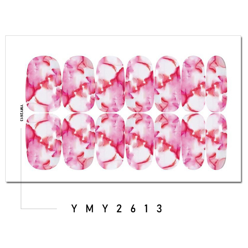 Spring Summer Full Nail Stickers, Marble Pattern Adhesive Nail Decals