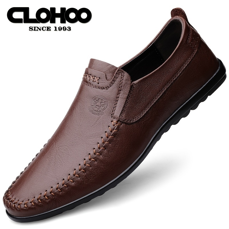 Clohoo Men's Leather Slip On Comfortable Soft In Sole Casual Dress ...