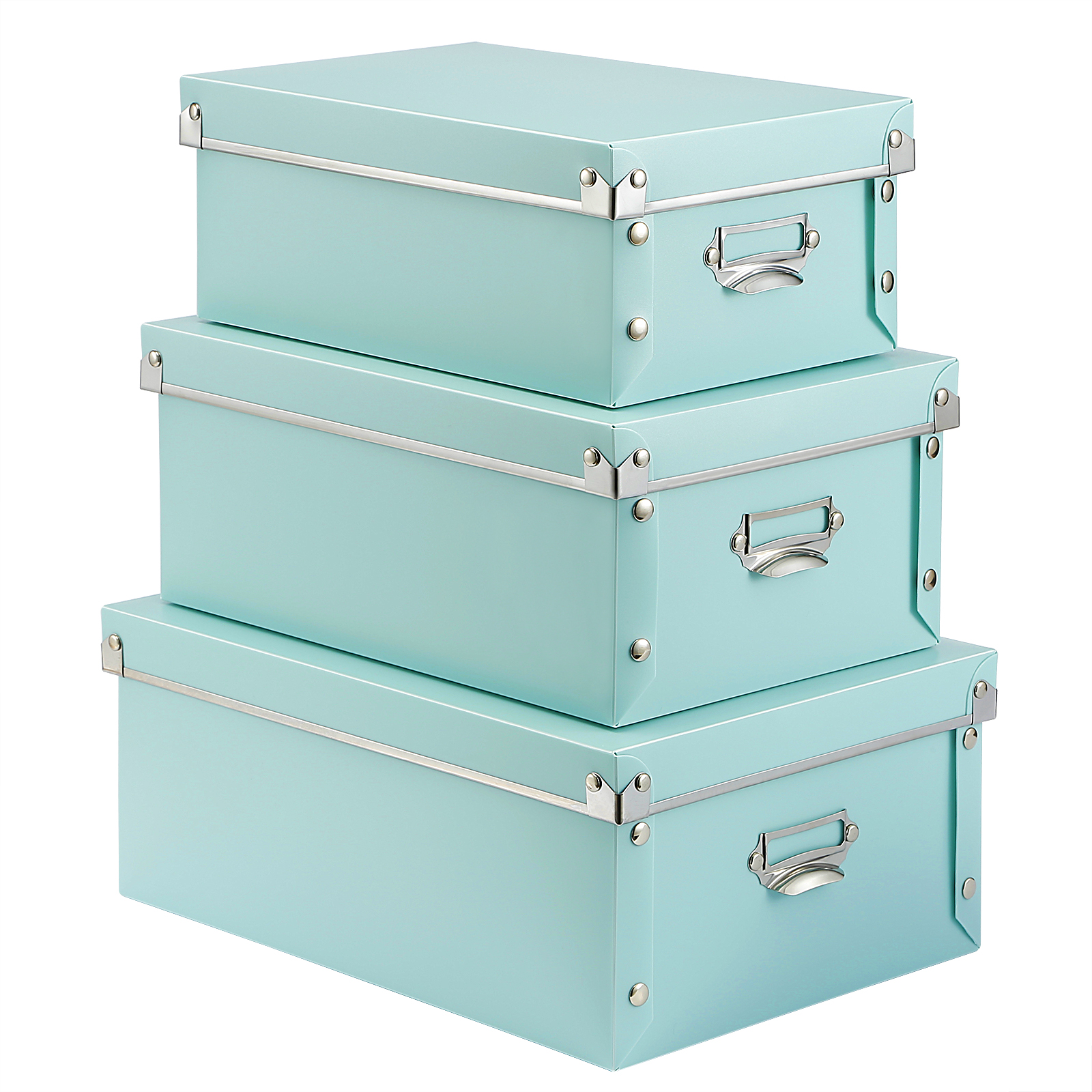 PANSARTAX Storage box with lid, transparent gray-blue, 13x13x6 ½ - IKEA