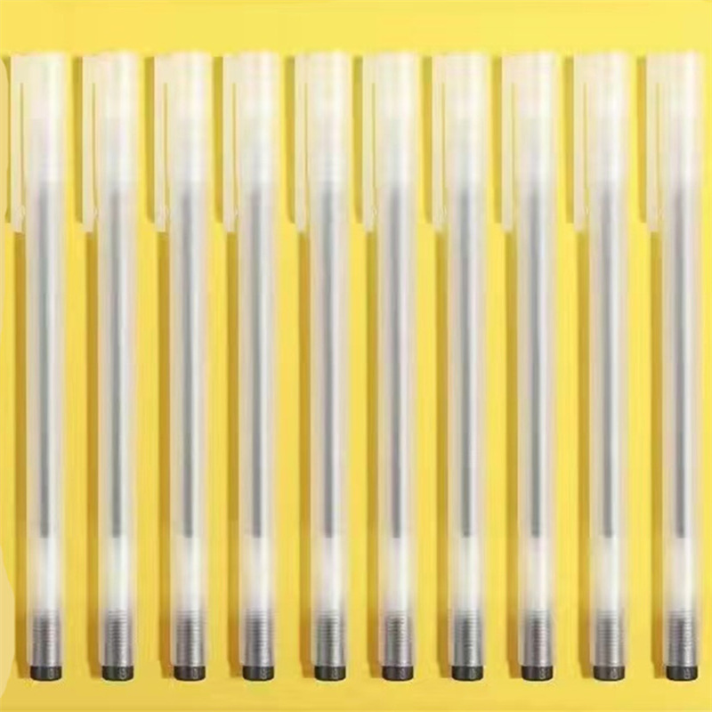 10pcs Matte Gel Gel Pen Black 0.5 Needle Pen Signature Pen For Students To Brush Question Or Office Use