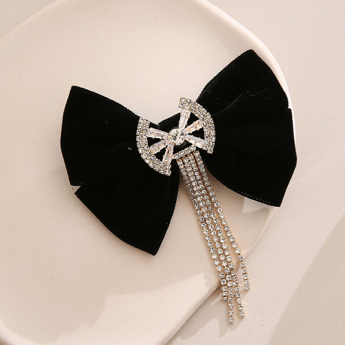 Sparkling Rhinestone Velvet Bow Hair Clip Butterfly Rhinestone Tassel Clips  Vintage Elegant Ribbon Hair Bowknot Ponytail Hair Clips For Women Thick Hair  1pc | Shop Now For Limited-time Deals | Temu