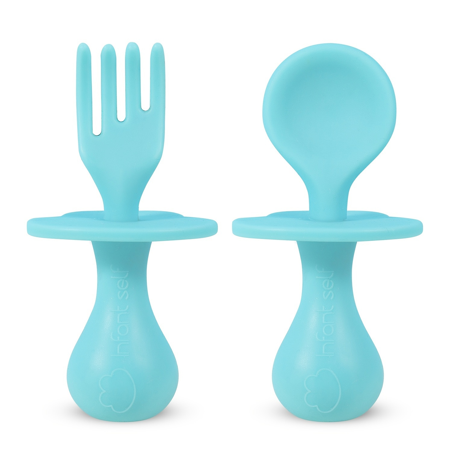 Grabease Baby Spoons Toddler Spoons Baby Silverware Toddler Utensils,  BPA-Free & Phthalate-Free for Baby & Toddler, 1 Set, Teal