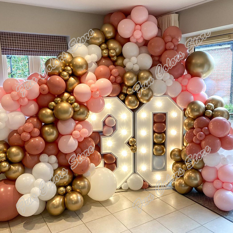 238pcs Macaron Pink Wedding Birthday Party Balloons Background Baby Shower  Diy Decorations Golden Holidays Dinner White Decoration Balloon Garland -  Toys & Games - Temu