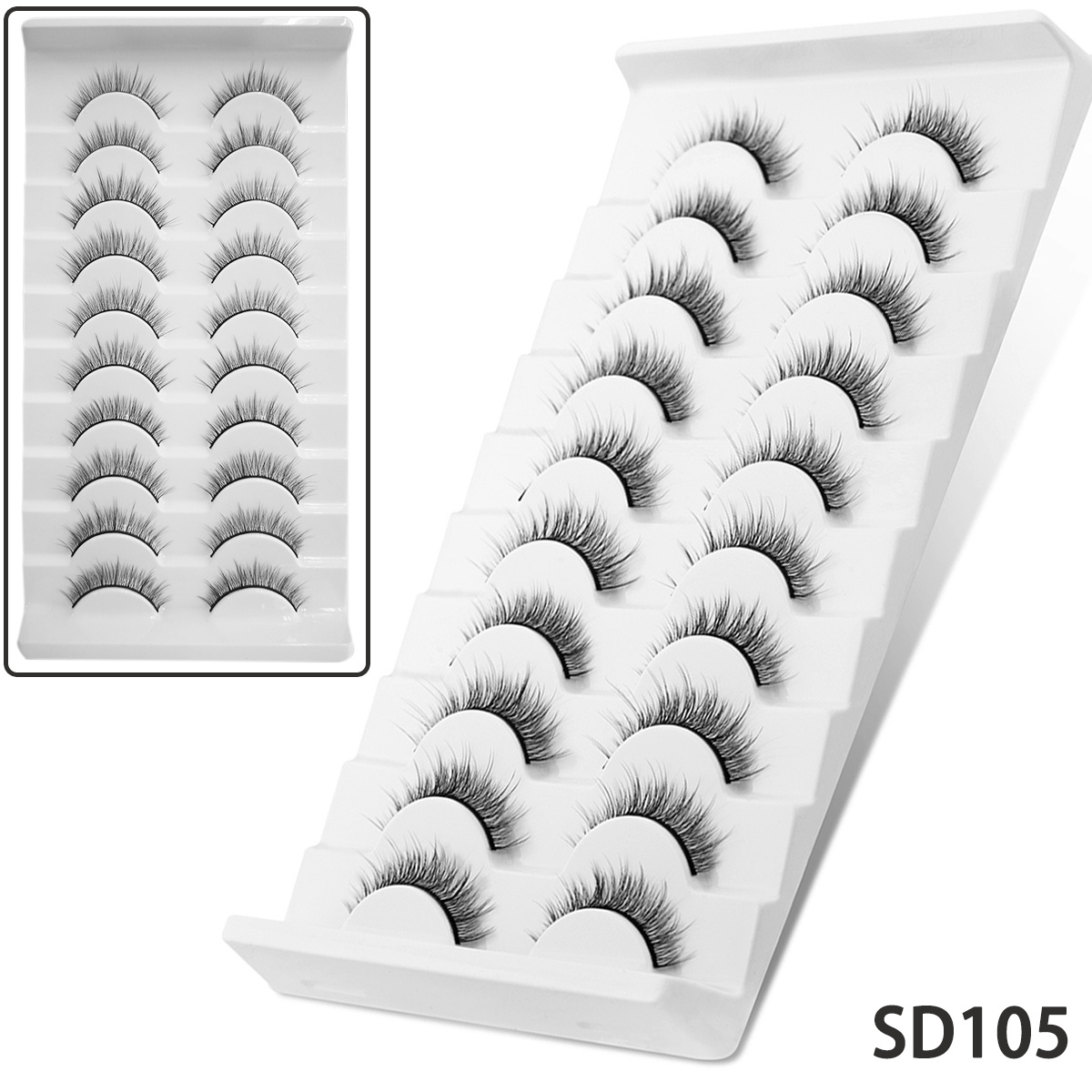 10 Pairs 6D Faux Mink Natural False Eyelashes Fluffy Dramatic Lashes