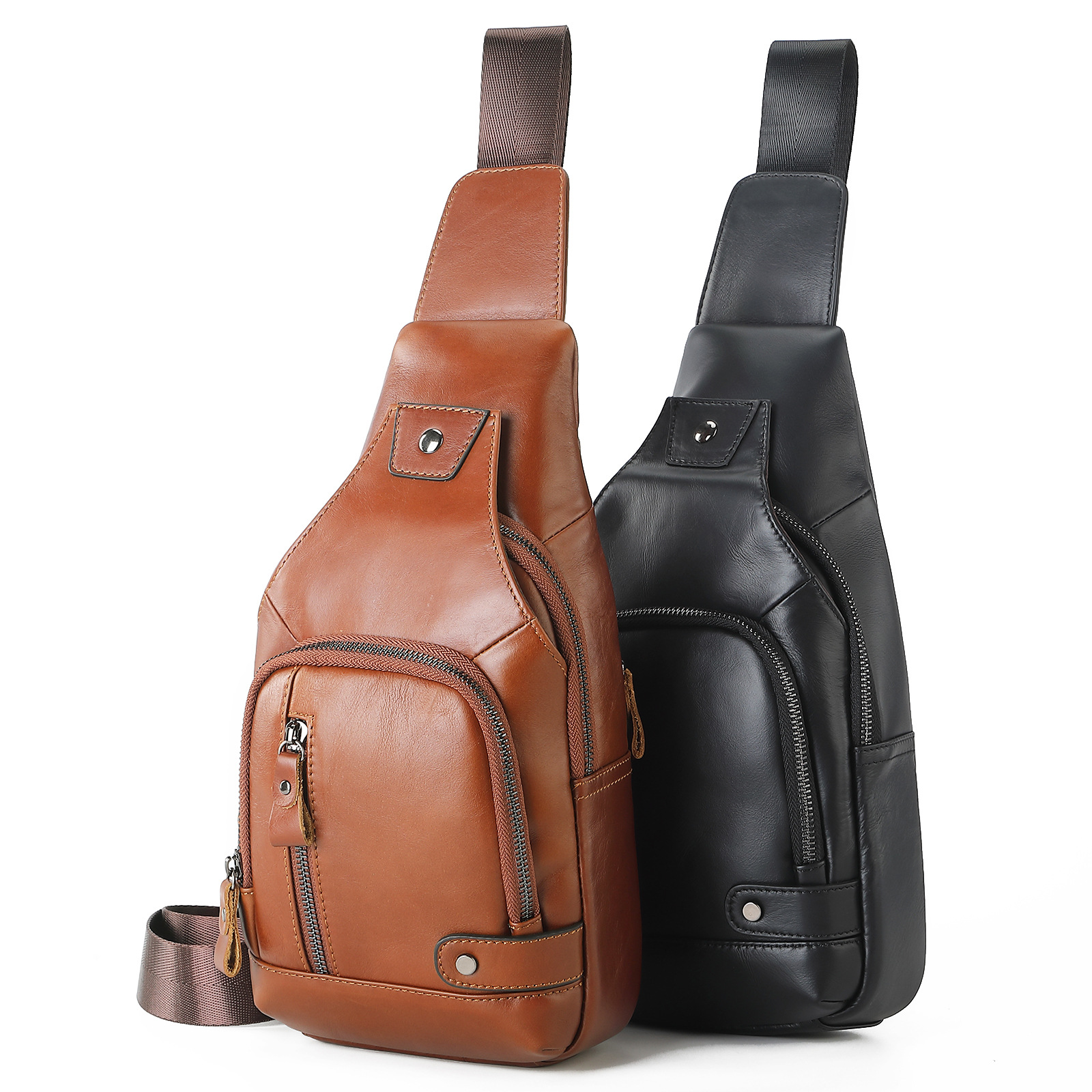 Casual Leather Crossbody Sling Bag Shoulder Bag for Men Luxury Bag