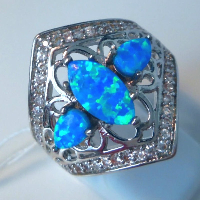 Blue Hollow Floral Ring, Men's Fashion Ring - Temu