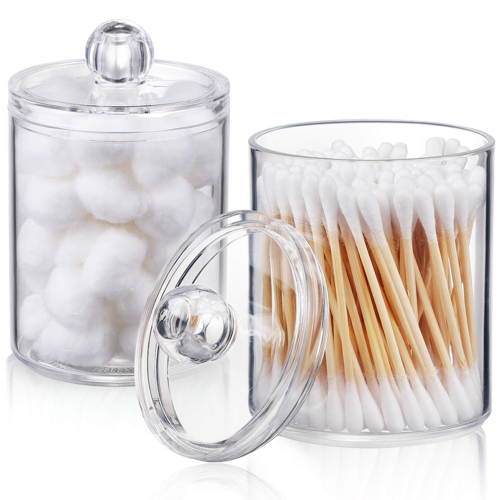 1pc Clear Travel Storage Box with Cover,Travel-Friendly Mini Storage Box  for Toothpicks, cleaning swab, and Organize Your Kitchen and Bathroom  Supplies in Style,Transparent Desktop cleaning swab Holder, cleaning swab  Jar, Dental Floss