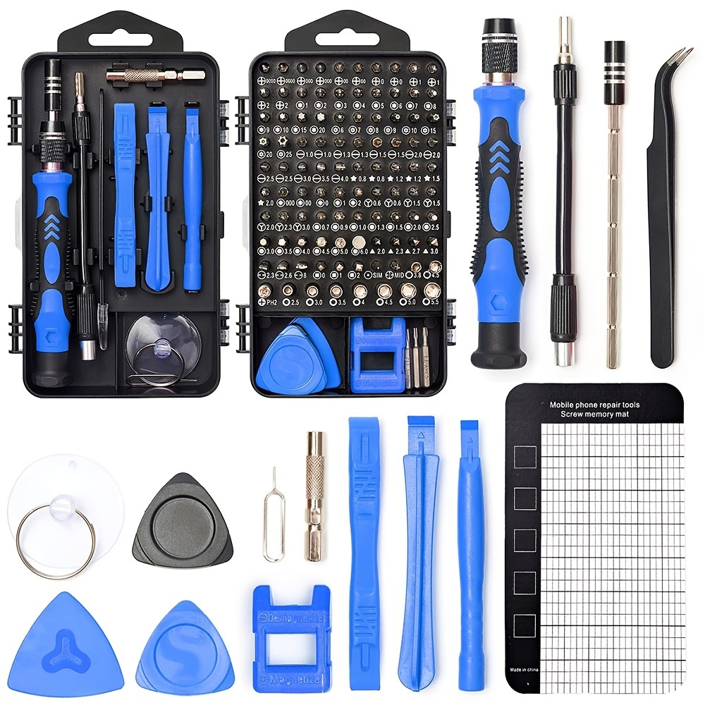 

122 In 1 Electronics Magnetic Repair Tool Kit, Precision Screwdriver Set With Case For Repair Computer, Pc, Cellphone, Game Console, Watch, Eyeglasses Etc