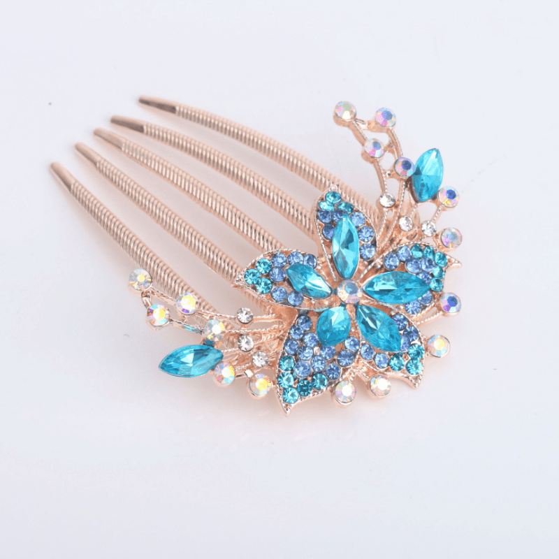 Barrettes, Hair Comb, Hairbrush Shiny Rhinestone Five Teeth Hair Barrette Hair Styling Accessories Hair Clip, Christmas Gifts,Temu