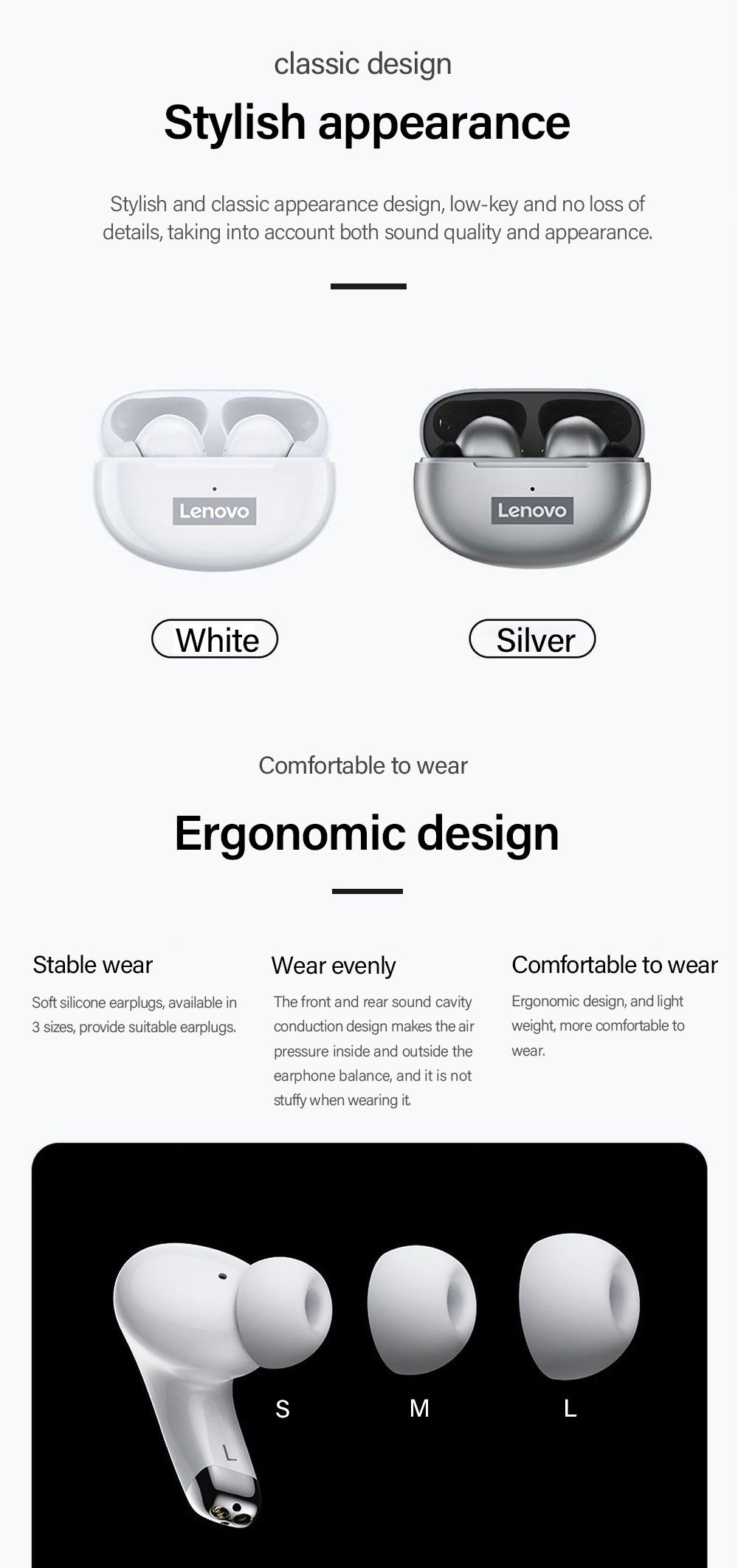 Original Lenovo LP5 Wireless HD Microphone Headphones - Image 6