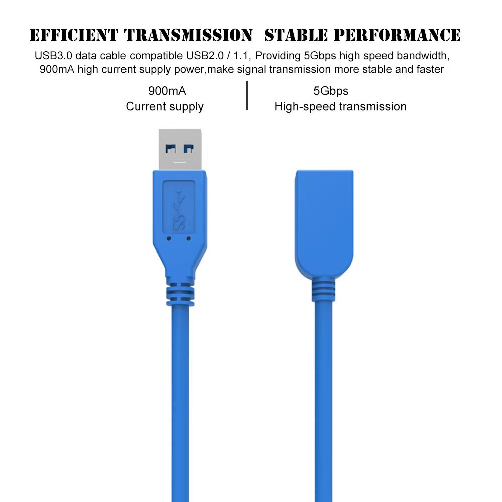 5gbps Data Transfer Usb To Usb Extender Cable Perfect For Keyboard, Mouse, Flash Drives