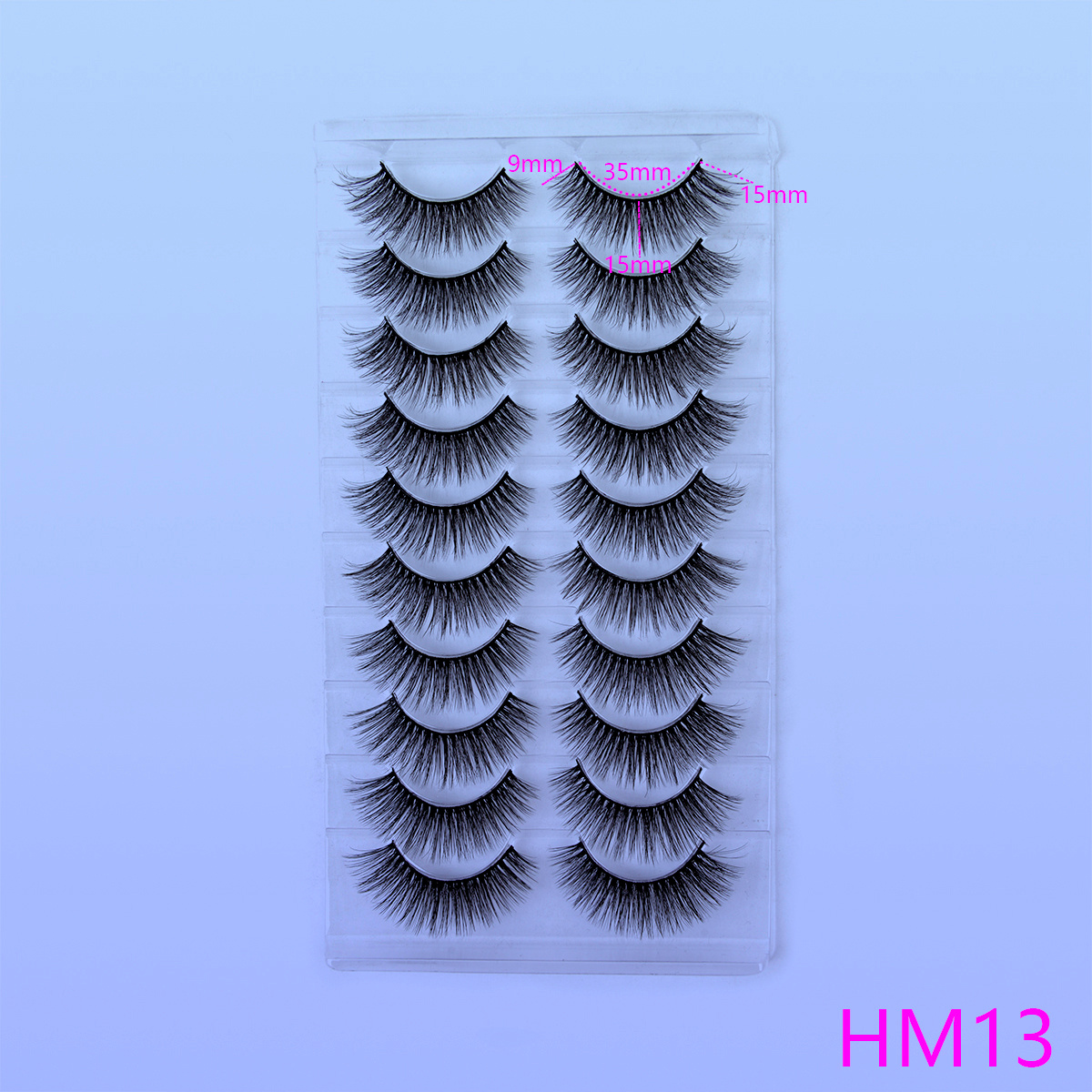 10 Pairs Fluffy Short False Eyelashes - 3D Faux Mink Lashes