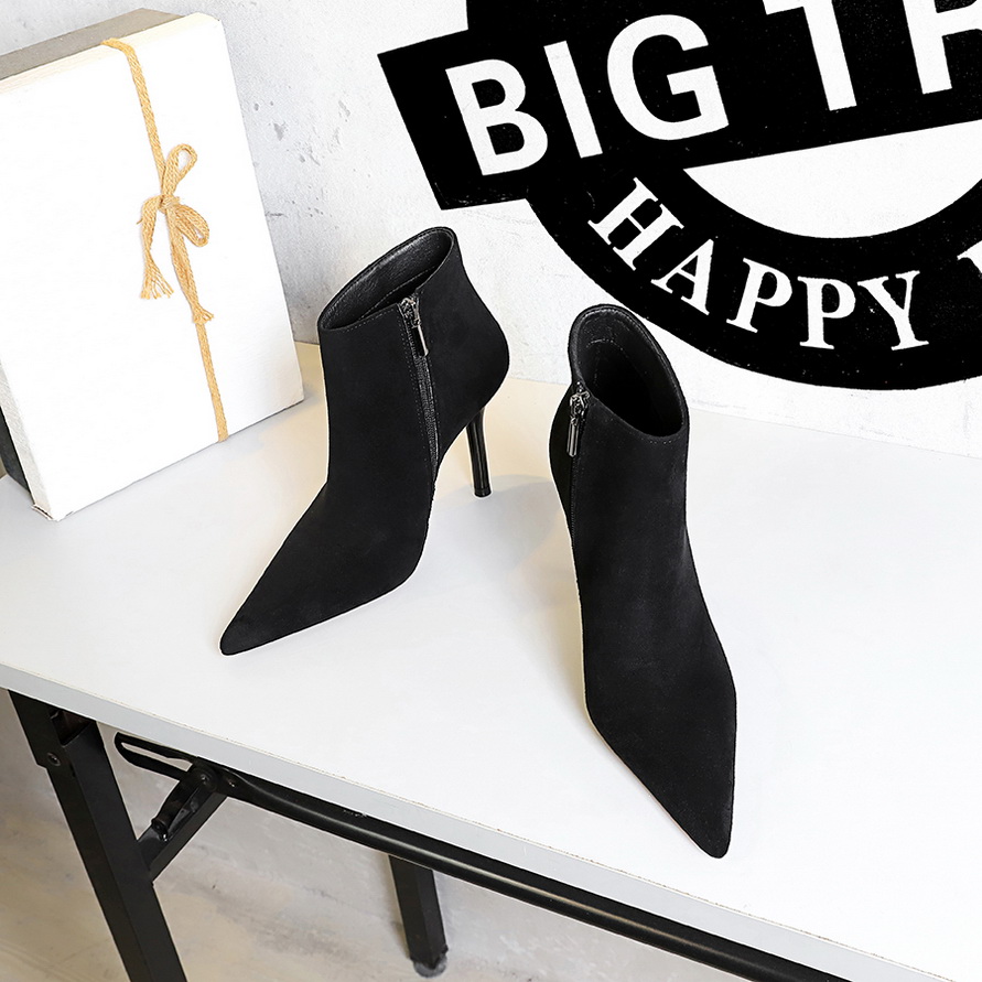 Women s Stiletto Heeled Ankle Boots Black Pointed Toe Suede Temu