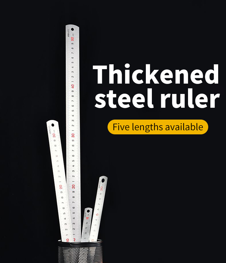 Deli Ruler Steel Ruler Stainless Steel Long Ruler Metal - Temu