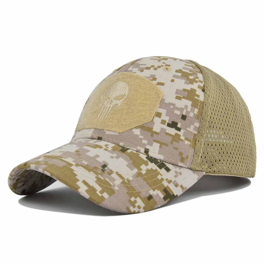 VOWAGH Gorra de béisbol de malla de calavera para hombre, gorra táctica  para el ejército, sombreros de senderismo