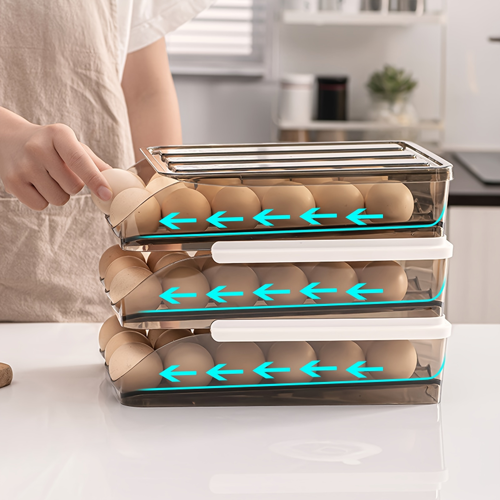 Aoreun Hueveras para frigorífico, Hueveras de plástico para 30 huevos,  bandeja para huevos Cajas para Huevos para Frigorifico Caja de  Almacenamiento para Huevos Huevera para Frigorífico Cajón : :  Grandes electrodomésticos