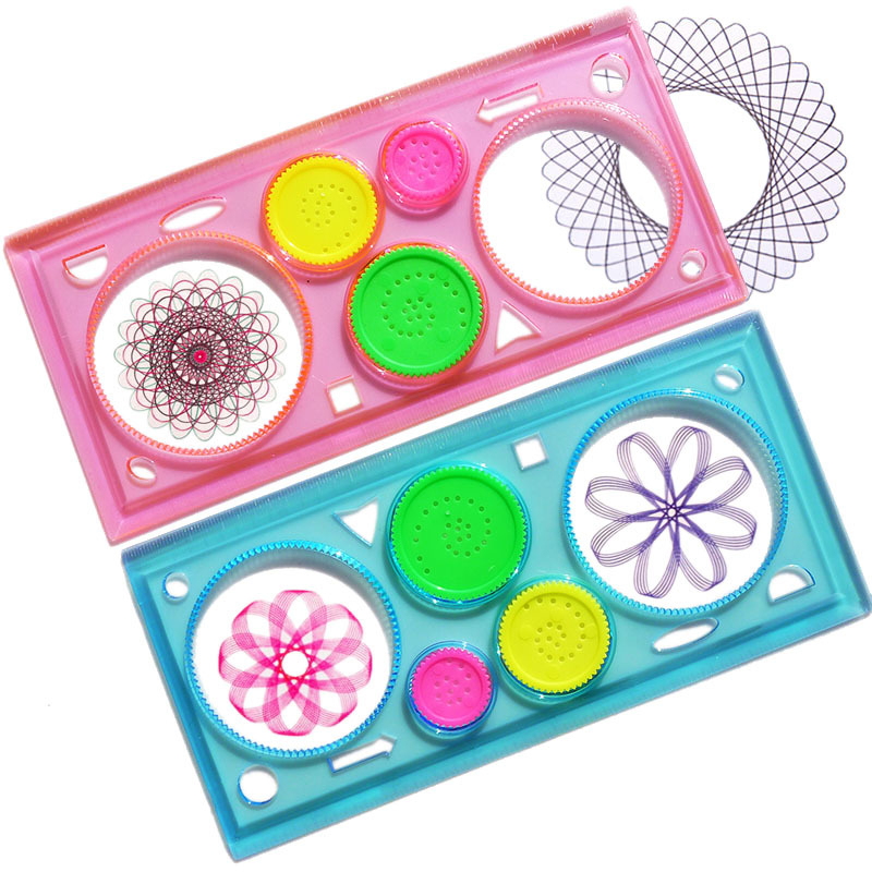 Multi-function Painting Spirograph Drawing Set Template Scratch Art Paper  Cards Graffiti Painting Learning Toys Ruler