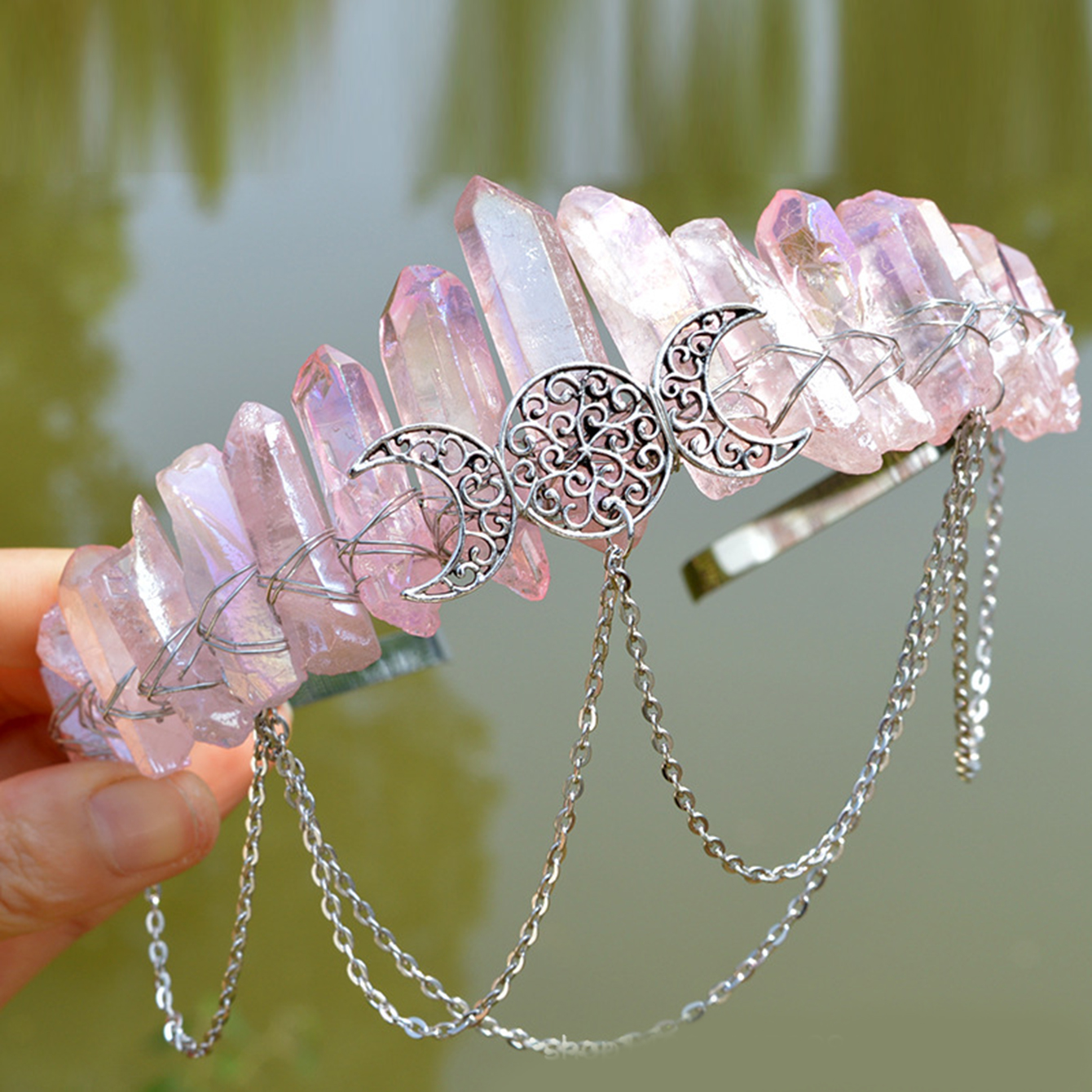 Crystal Crown Headband/quartz Headband/boho Wedding/festival 