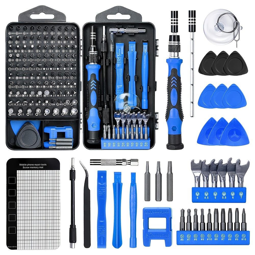 

138-in-1 Diy Repair Kit: Precision Screwdriver Set For Iphones, Tablets, Watches, Cameras, And More - Includes Mini Wrench And Stripped Screw Remover!