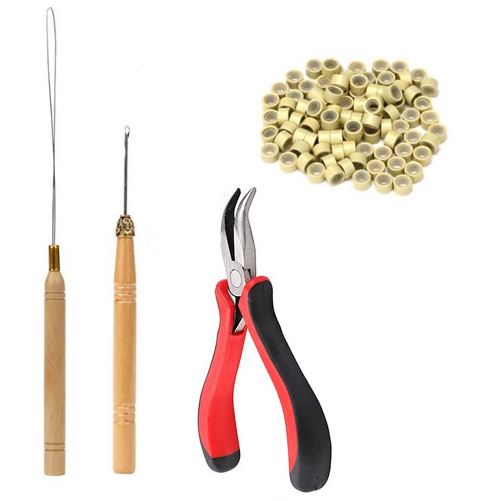 Full Kit Hair Extensions Plier Tip Tool Home Micro Rings Hook Needle  Styling Feather Diy Multi Functional Pulling Loop Beads | Today's Best  Daily Deals | Temu