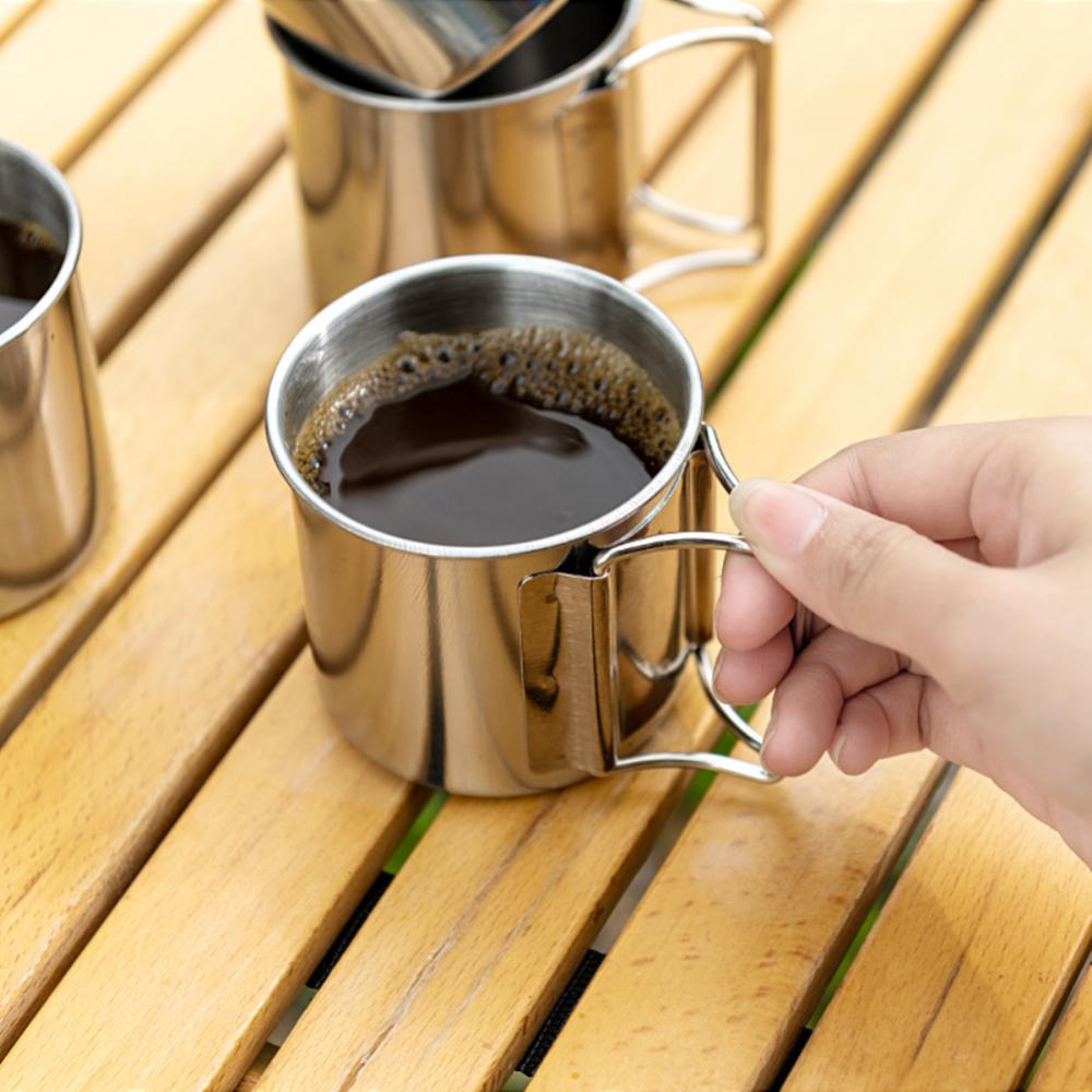 Stainless Steel Mug with Handle - Coffee Camping Mug with Carabiner Handle  Portable Backpack Outdoor…See more Stainless Steel Mug with Handle - Coffee