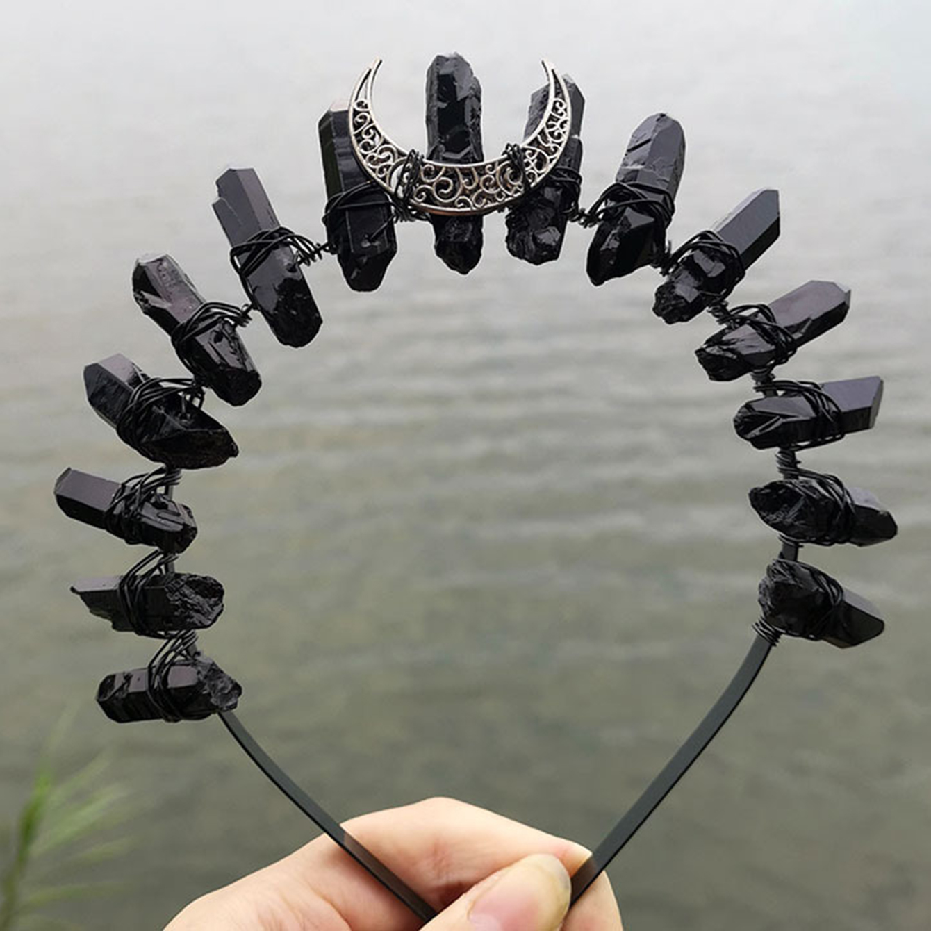 headband crystal crown hairband quartz rhinestone tiara handmade mermaid hair accessories for women party wedding 1pc