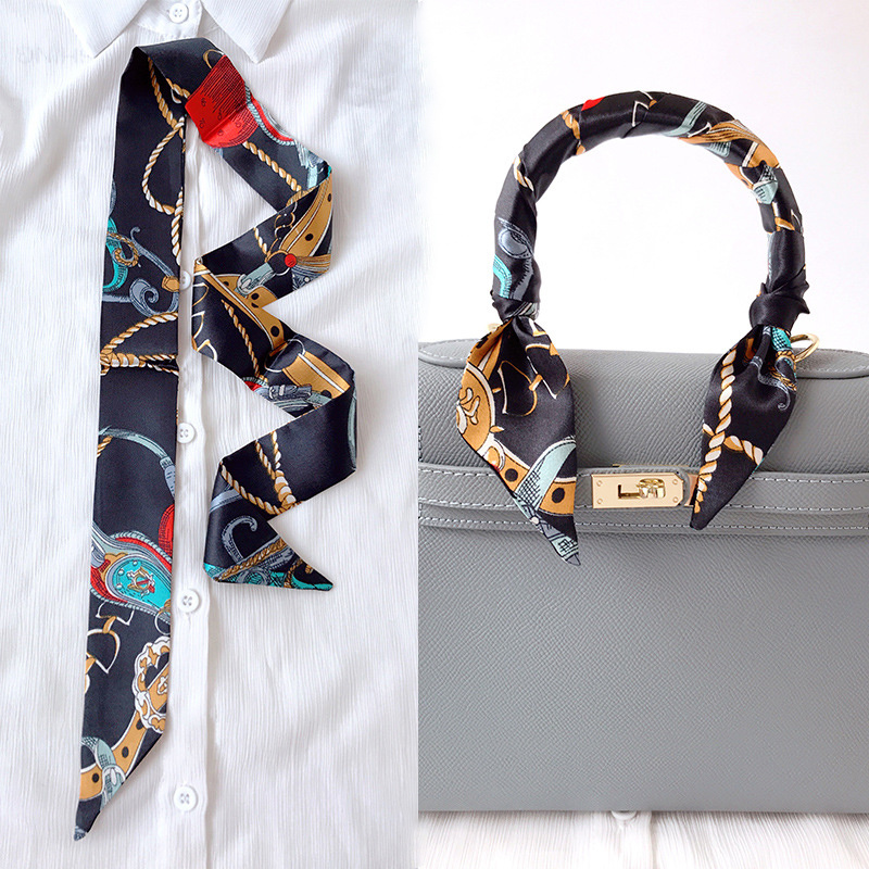 Vintage Hors Print Ribbon Scarf Handle Bag Hair Tie Headband Pack Scarf Bags  For Women Handbag Scarves Neckerchief - Jewelry & Accessories - Temu Germany