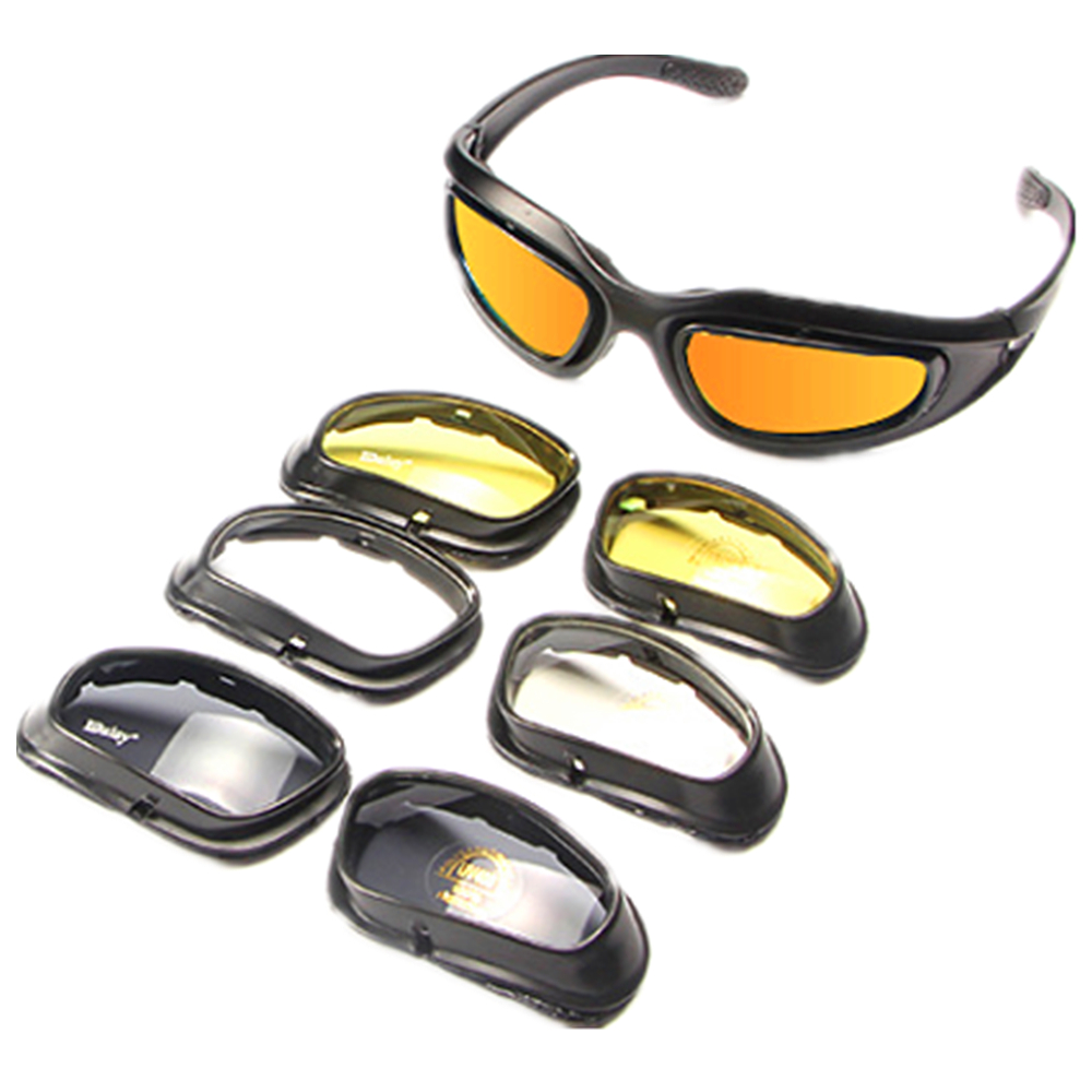 Polarized C5 Goggles, Safety Glasses, Tactical Sunglasses, Dustproof and Windproof Sunglasses for Outdoor Riding, Night Vision Gear,Sun Glasses