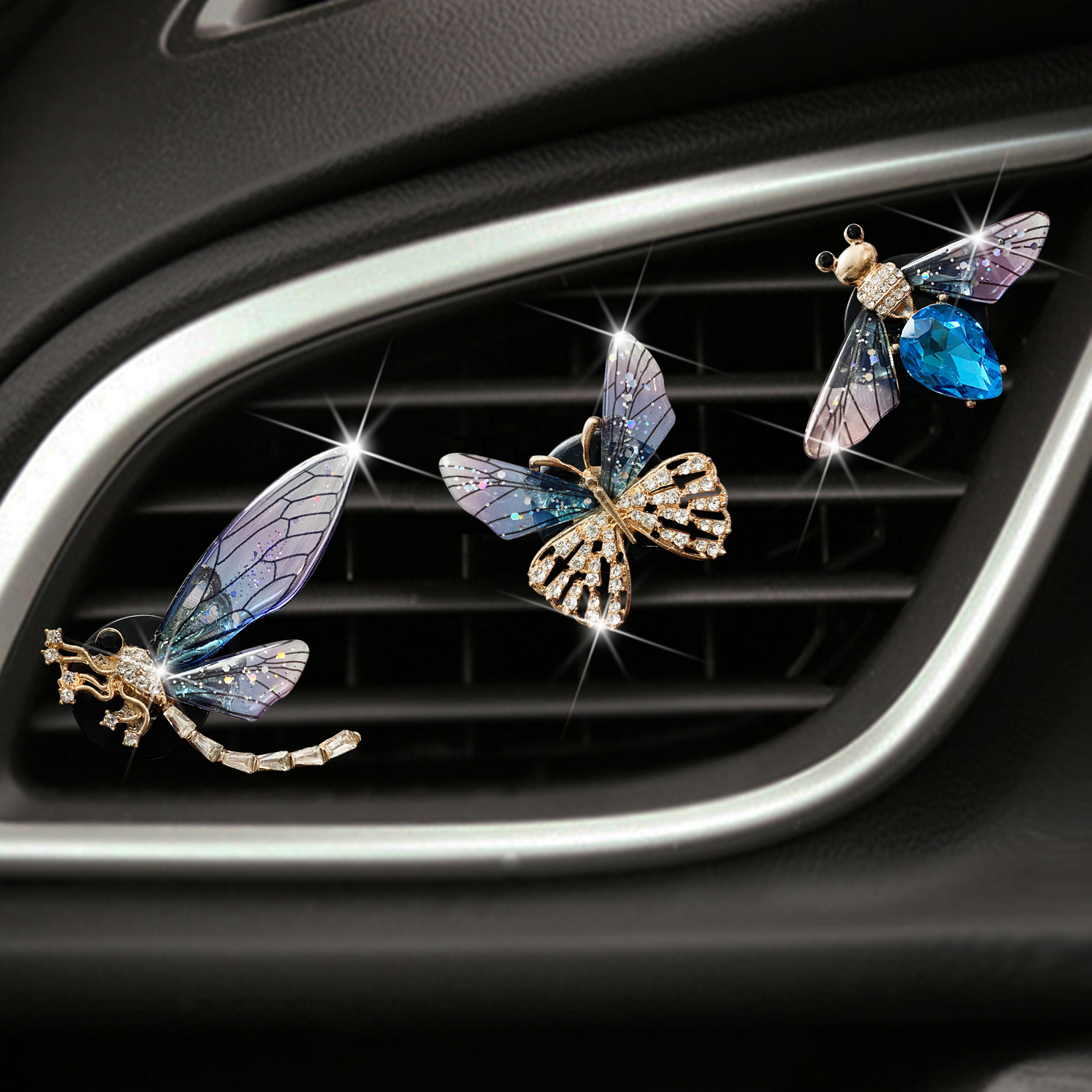 Sparkle : Rhinestone Bee Dragonfly Car Air Freshener - Temu