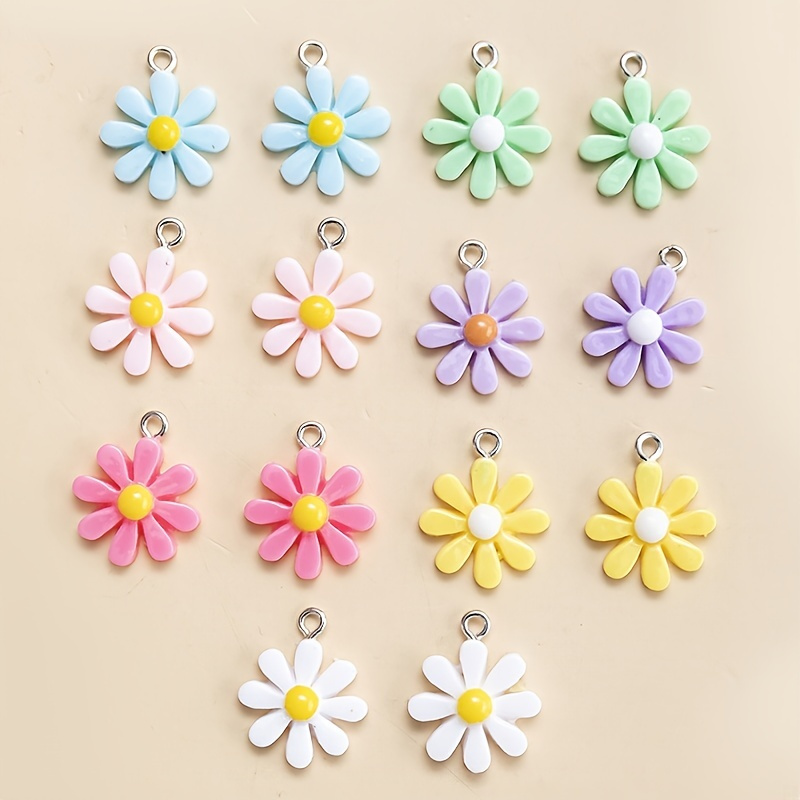 

12pcs Charms Flower Sunflower Daisy 20x16mm/0.79*0.63'' Pendant Crafts Making Findings Handmade Artificial Jewelry Diy For Earrings Necklace