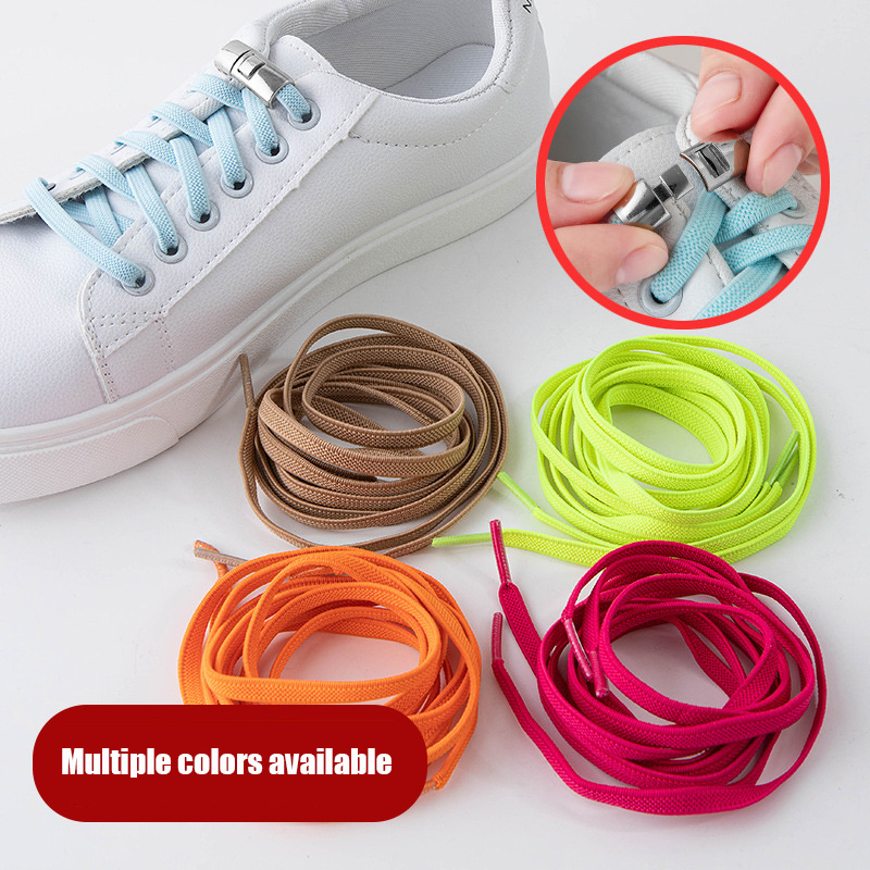 No-Tool Adjustable Shoe Lace Ties - Easy Installation, No Screws Needed, Lightweight & Breathable for Adults Sneakers, White & Light Blue Design, Secure Fit Footwear, Sleek Shoe Design, Durable Shoe Laces